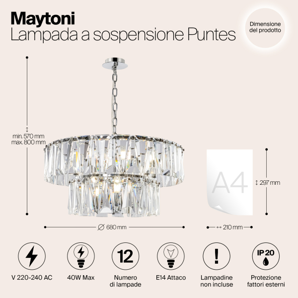 Подвесной светильник Maytoni MOD043PL-12CH Подвесной светильник Maytoni MOD043PL-12CH