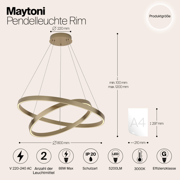 Подвесной светильник Maytoni MOD058PL-L74BS4K Подвесной светильник Maytoni MOD058PL-L74BS4K