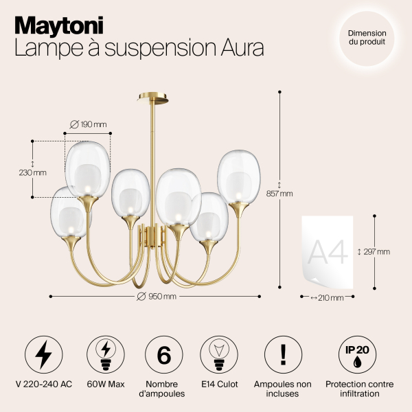 Подвесной светильник Maytoni MOD016PL-06BS Подвесной светильник Maytoni MOD016PL-06BS