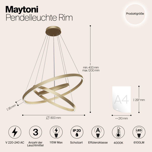 Подвесной светильник Maytoni MOD058PL-L100BS4K Подвесной светильник Maytoni MOD058PL-L100BS4K
