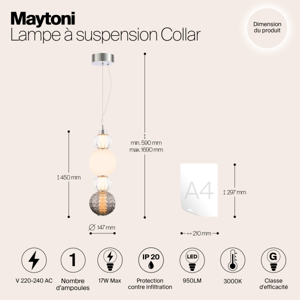 Подвесной светильник Maytoni P069PL-L17CH3K Подвесной светильник Maytoni P069PL-L17CH3K