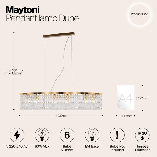 Подвесной светильник Maytoni DIA005PL-06G