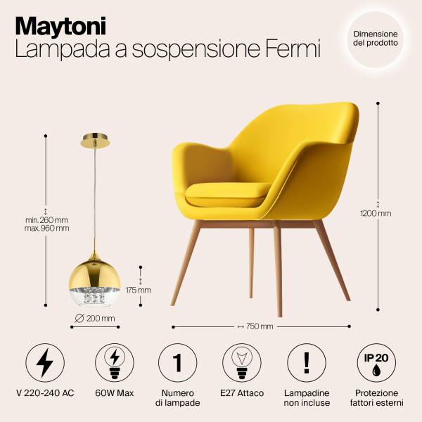 Подвесной светильник Maytoni P140-PL-110-1-G Подвесной светильник Maytoni P140-PL-110-1-G