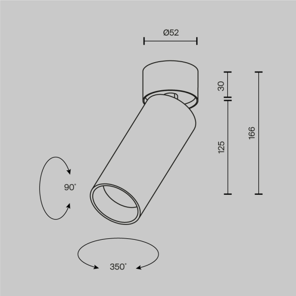 Потолочный светильник Technical C055CL-L12W2.7K-W-PT