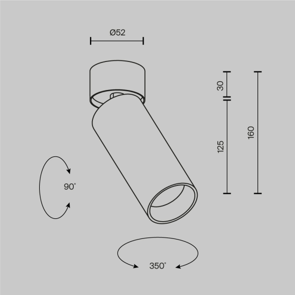 Потолочный светильник Technical C055CL-L12W2.7K-SS-W