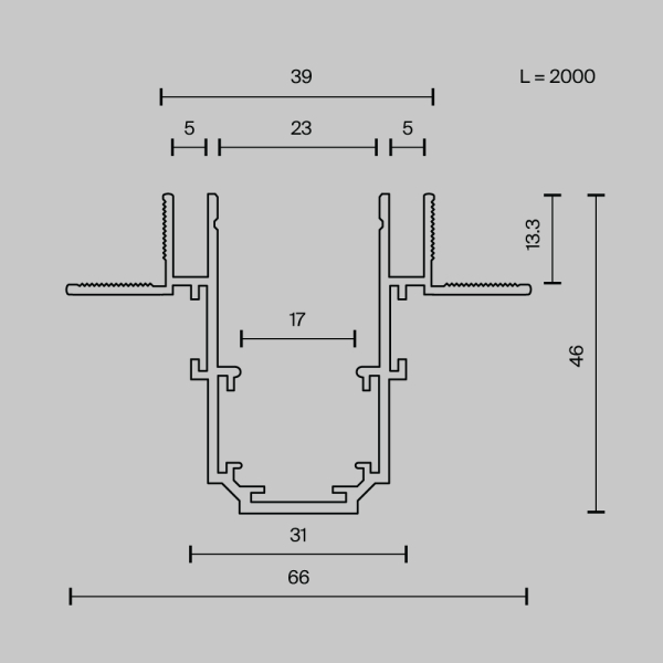 Шинопровод встраиваемый Technical TRX034LS-222B Шинопровод встраиваемый Technical TRX034LS-222B