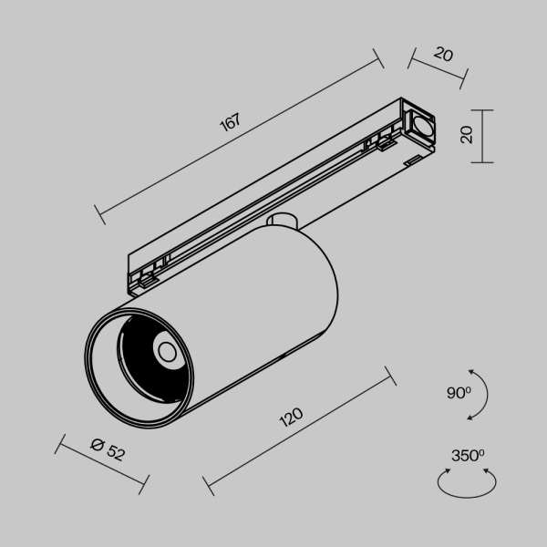 Уличный трековый светильник Outdoor O-TR02-1-S-15WB4K