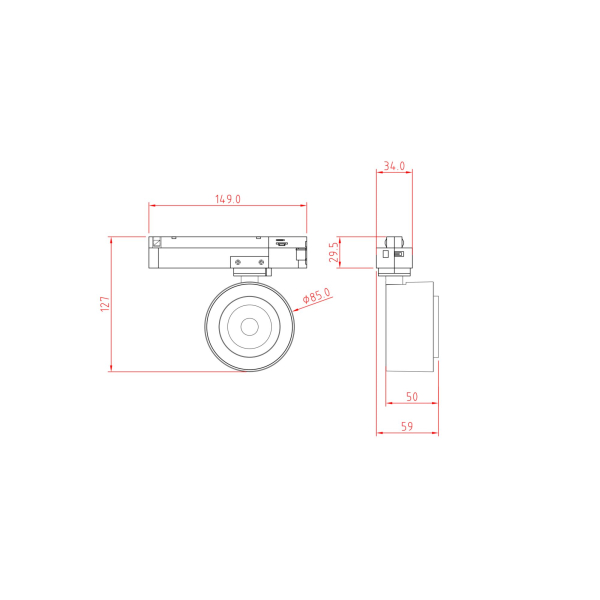 Трековый светильник Technical TR023-1-12B3K