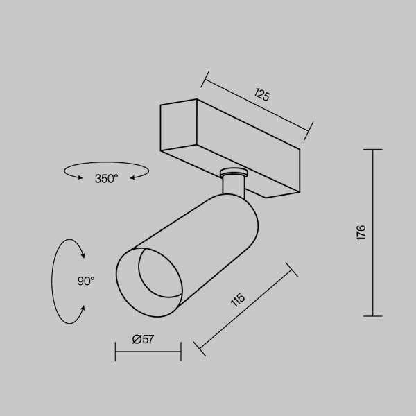 Трековый светильник Technical TR103-4-12WTW-M-W