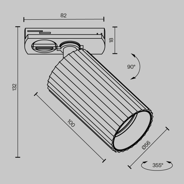Трековый светильник Technical TR218-1-GU10-W Трековый светильник Technical TR218-1-GU10-W