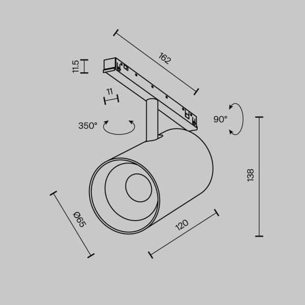 Трековый светильник Technical TR243-4-18WTW-DSZ-B