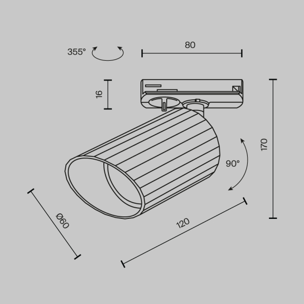Трековый светильник Technical TR087-1-GU10-B Трековый светильник Technical TR087-1-GU10-B