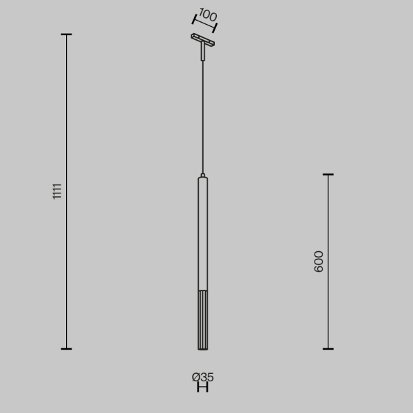Трековый подвесной светильник Technical TR179-1-5WTW-M-B Трековый подвесной светильник Technical TR179-1-5WTW-M-B