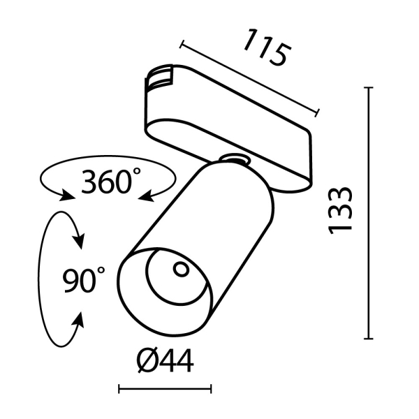 Трековый светильник Technical TR103-1-12W3K-M-B Трековый светильник Technical TR103-1-12W3K-M-B