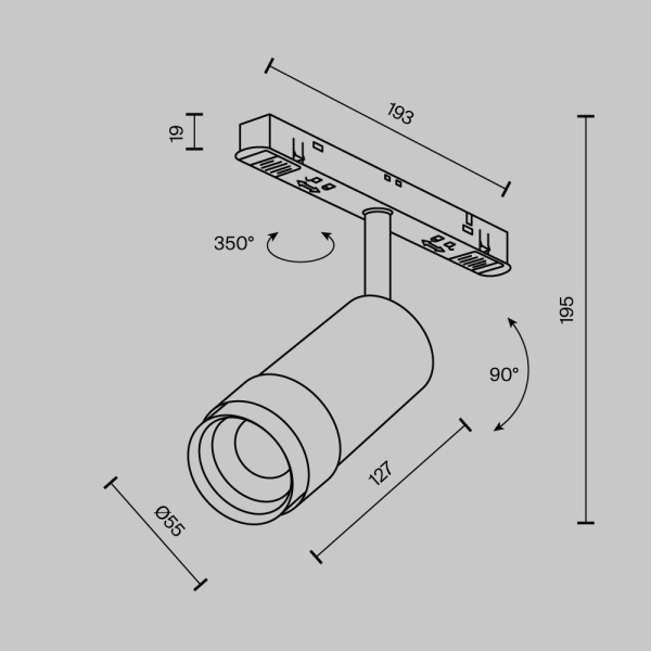 Трековый светильник Technical TR212-1-12WTW-DD-Z-B Трековый светильник Technical TR212-1-12WTW-DD-Z-B