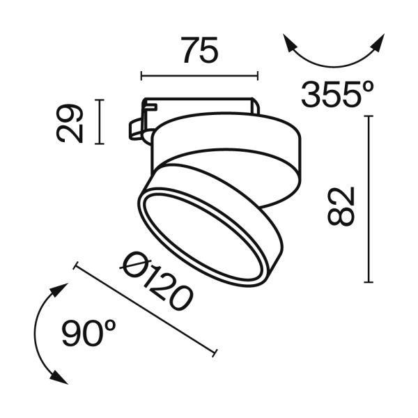 Трековый светильник Technical TR007-1-18W3K-W Трековый светильник Technical TR007-1-18W3K-W