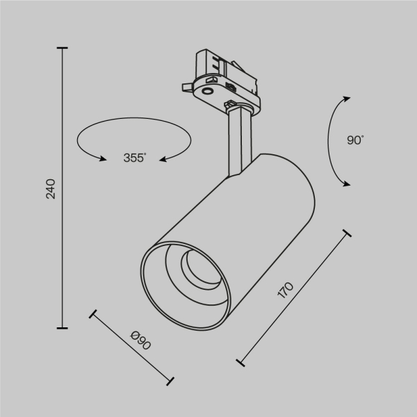Трековый светильник Technical TR197-3-40WCCT-M-W