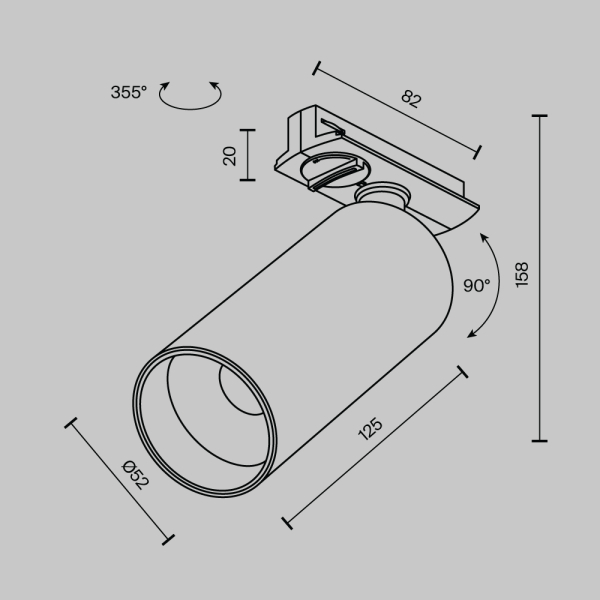 Трековый светильник Technical TR021-1-12W3K-W-BBS Трековый светильник Technical TR021-1-12W3K-W-BBS