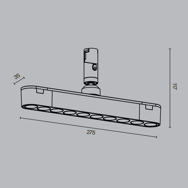 Трековый светильник Technical TR203-1-10W3K-S-B Трековый светильник Technical TR203-1-10W3K-S-B
