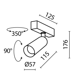 Трековый светильник Technical TR103-4-12WTW-M-W
