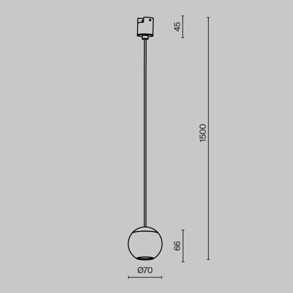 Трековый подвесной светильник Technical TR165-1-8W3K-M-B Трековый подвесной светильник Technical TR165-1-8W3K-M-B