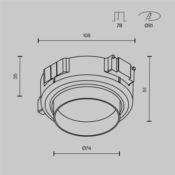 Встраиваемый светильник Technical DL144-GX53-W