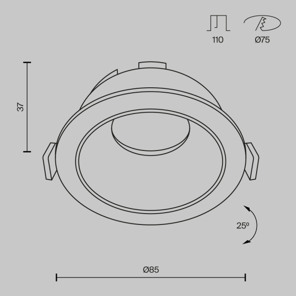 Встраиваемый светильник Technical DL051-U-1B Встраиваемый светильник Technical DL051-U-1B