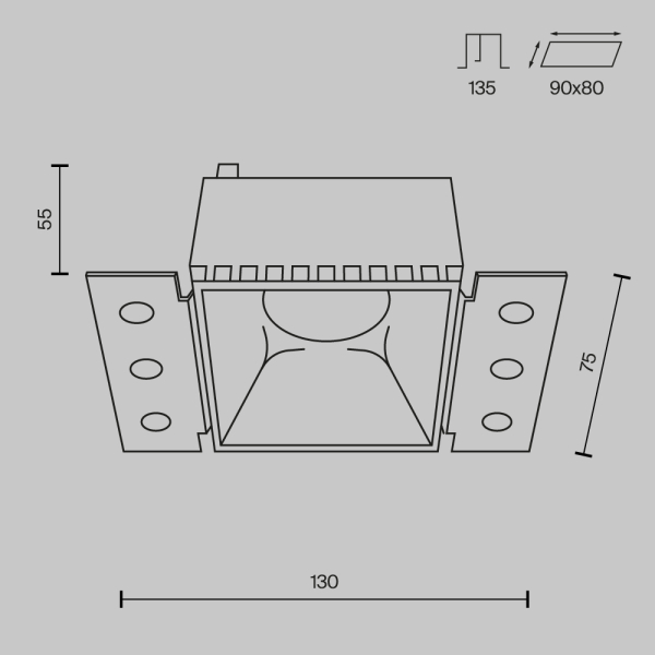 Встраиваемый светильник Technical DL051-01-GU10-SQ-WB Встраиваемый светильник Technical DL051-01-GU10-SQ-WB