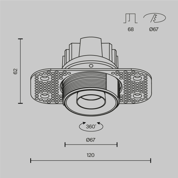 Встраиваемый светильник Technical DL128-10W4K-TRS-B