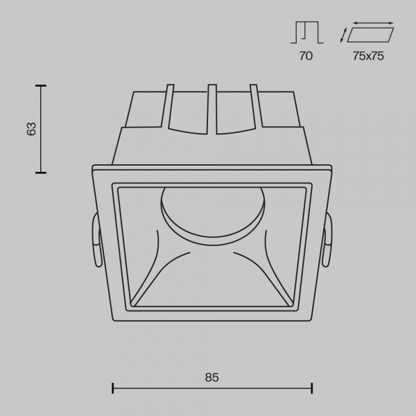 Встраиваемый светильник Technical DL043-01-15W4K-SQ-W