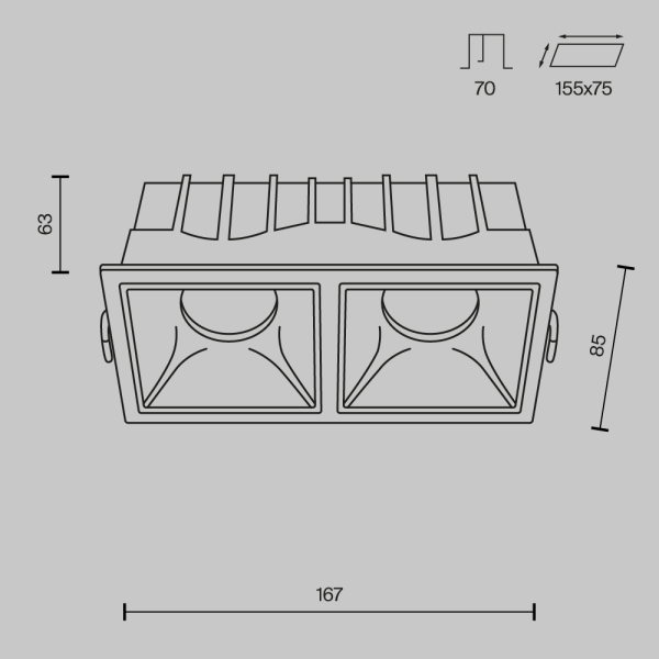 Встраиваемый светильник Technical DL043-02-15W4K-SQ-W Встраиваемый светильник Technical DL043-02-15W4K-SQ-W