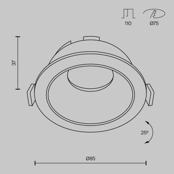 Встраиваемый светильник Technical DL051-U-1W Встраиваемый светильник Technical DL051-U-1W