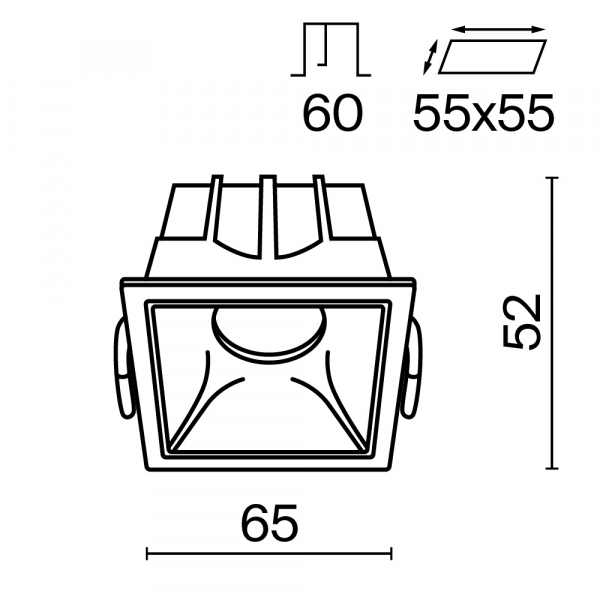 Встраиваемый светильник Technical DL043-01-10W3K-D-SQ-WB