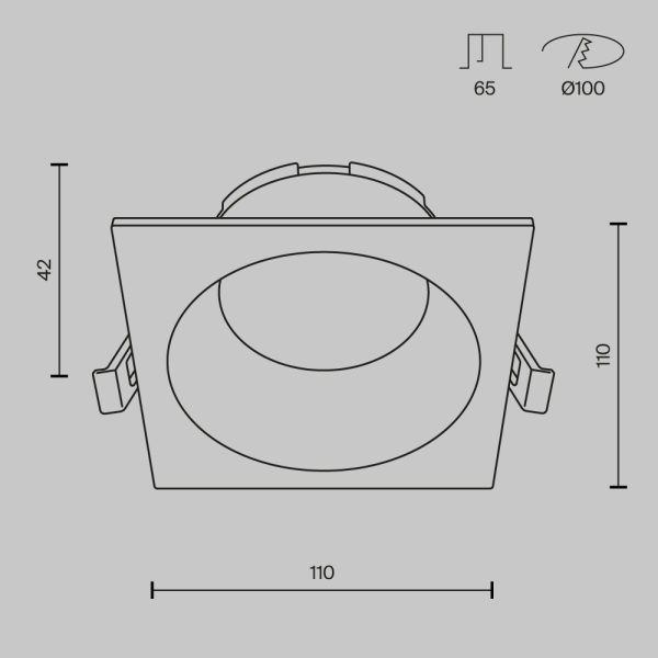 Встраиваемый светильник Technical DL126-GX53-SQ-B