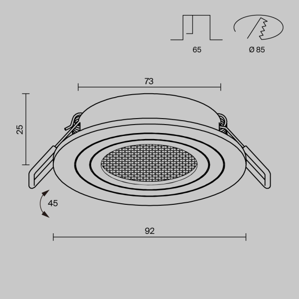 Встраиваемый светильник Technical DL023-2-01W-1(N)