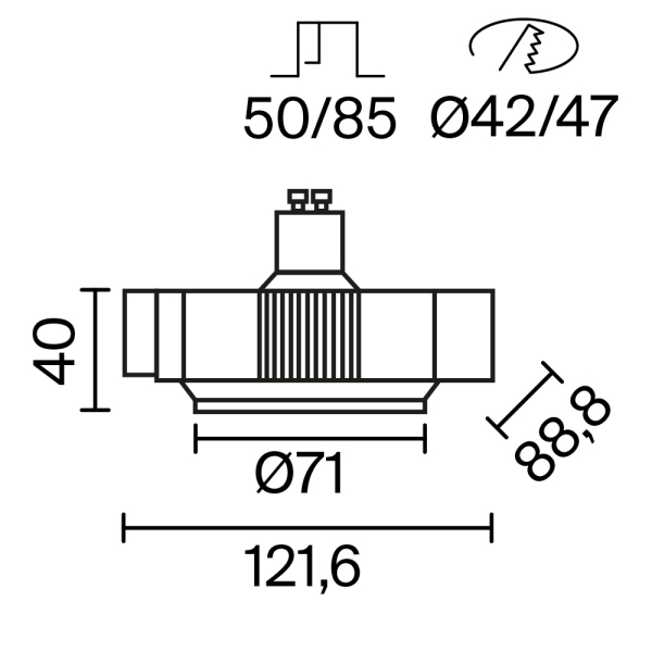 Встраиваемый светильник Technical DL139-GU10-B