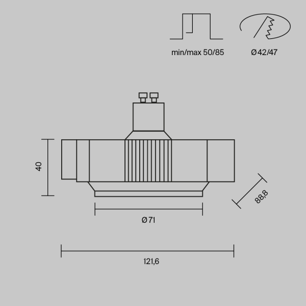 Встраиваемый светильник Technical DL139-GU10-BS