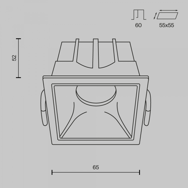 Встраиваемый светильник Technical DL043-01-10W3K-D-SQ-WB