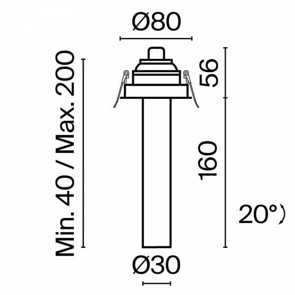 Встраиваемый светильник Technical C140RS-L200-7W3K-W