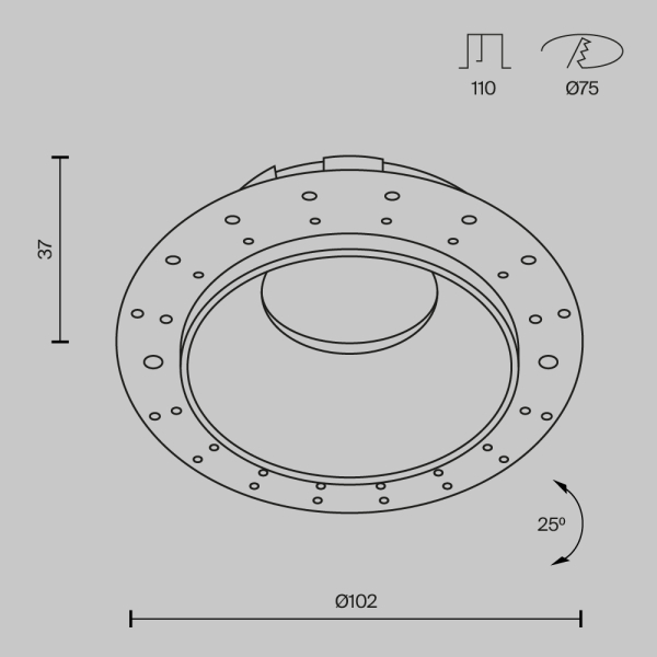 Встраиваемый светильник Technical DL051-U-2W Встраиваемый светильник Technical DL051-U-2W