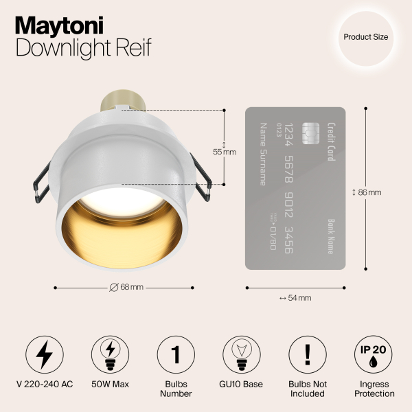 Встраиваемый светильник Technical DL050-01WG