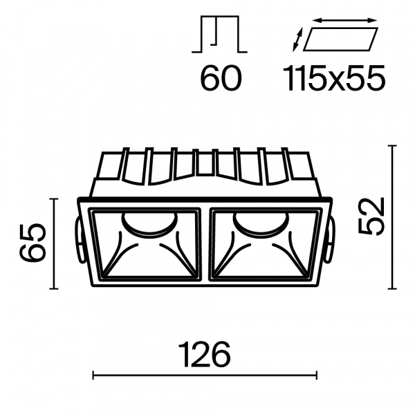 Встраиваемый светильник Technical DL043-02-10W3K-D-SQ-WB