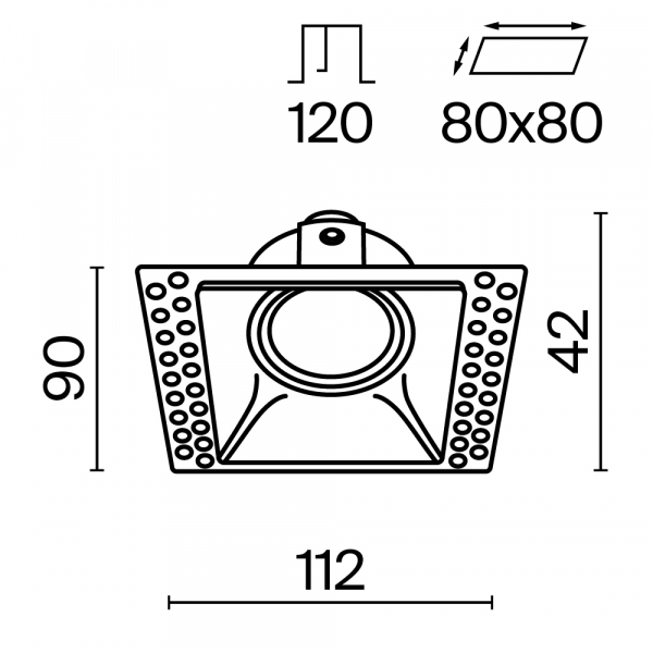 Встраиваемый светильник Technical DL042-01-SQ-W