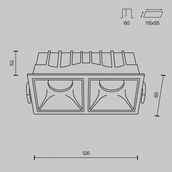 Встраиваемый светильник Technical DL043-02-10W3K-D-SQ-WB