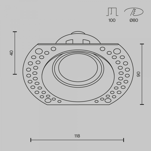 Встраиваемый светильник Technical DL042-01-RD-B