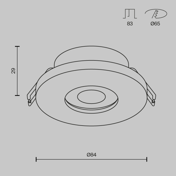 Встраиваемый светильник Technical DL083-01-GU10-RD-B Встраиваемый светильник Technical DL083-01-GU10-RD-B