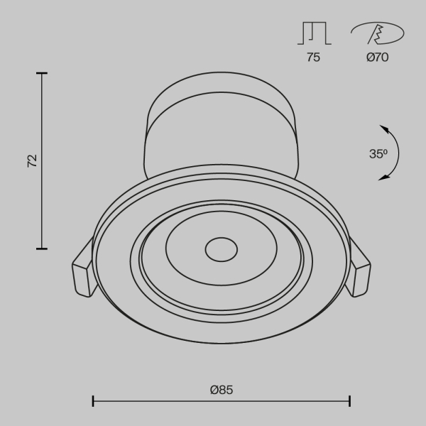 Встраиваемый светильник Technical DL013-6-L9W Встраиваемый светильник Technical DL013-6-L9W
