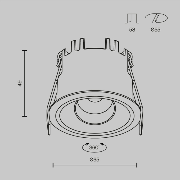 Встраиваемый светильник Technical DL128-10W3K-B