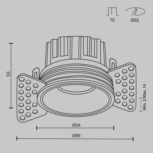 Встраиваемый светильник Technical DL058-7W2.7K-TRS-W Встраиваемый светильник Technical DL058-7W2.7K-TRS-W
