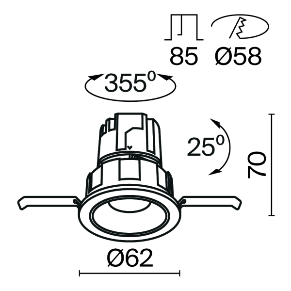Встраиваемый светильник Technical DL057-7W3K-B Встраиваемый светильник Technical DL057-7W3K-B